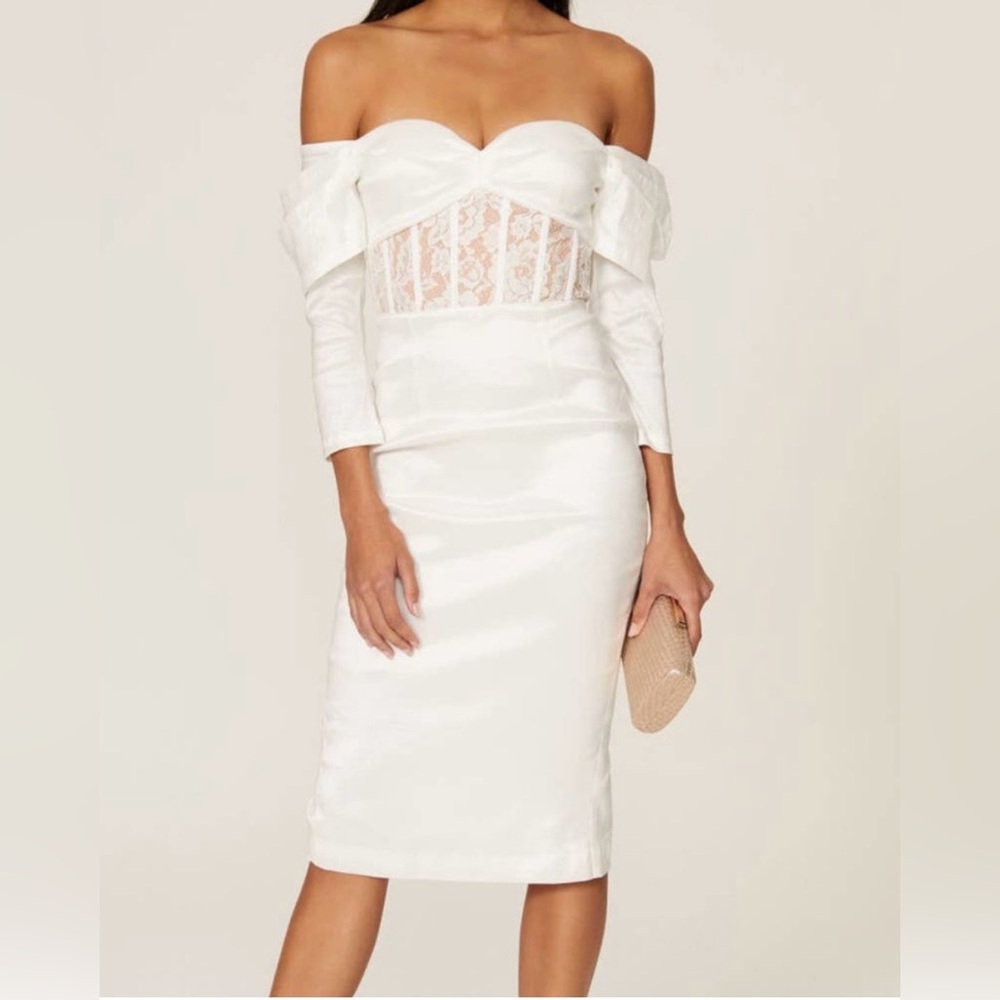 Elle Zeitoune Olivia Dress Off the Shoulder White Size S